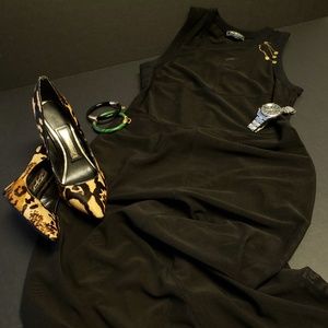 Saks Fifth Avenue Black Mesh Sleeveless Maxi Dress